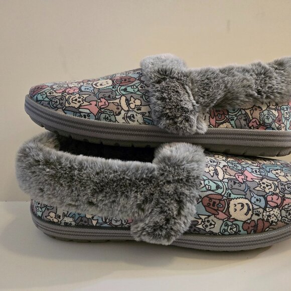 BOBS Skechers Size 9 Memory Foam Slippers DOGS -New - Picture 2 of 9